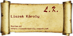 Liszek Károly névjegykártya