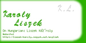 karoly liszek business card